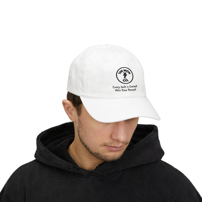 Motivational Dad Cap - "Every Inch is Earned! Win Your Percent!"
