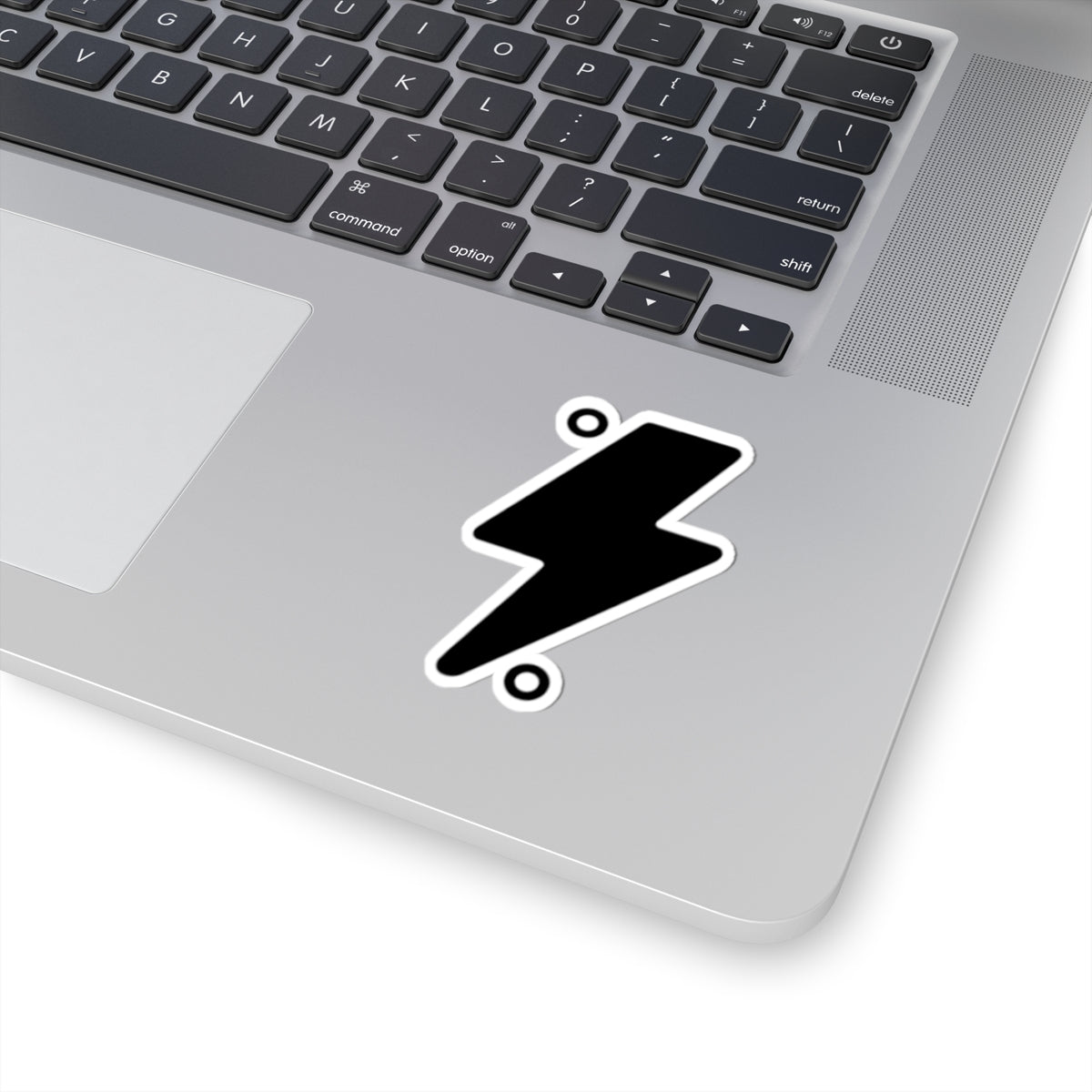 Black Lightning Bolt Kiss-Cut Stickers - Perfect for Laptops, Water Bottles, & More!