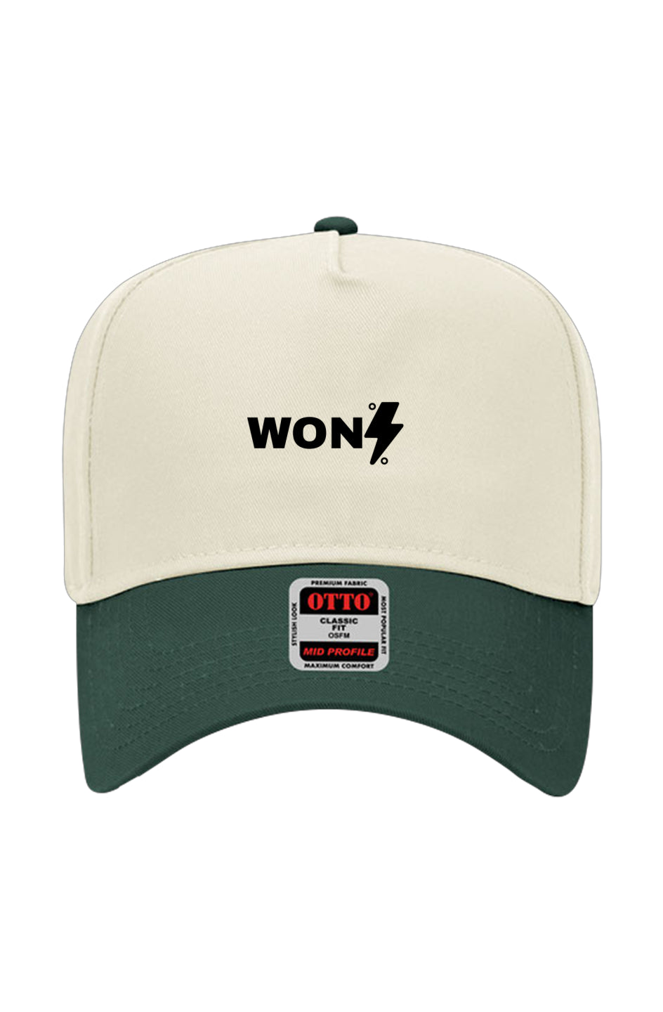 Natural with Black Brim Baseball Cap